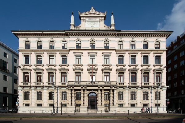 Palazzo Geiringer, headquarters of Generali in Trieste: the façade